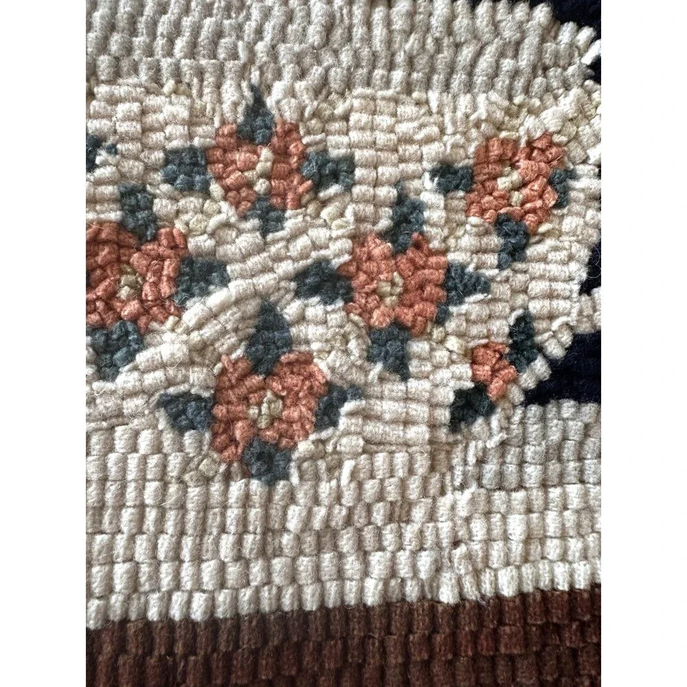 Vintage Rug Hooked Wool 8” x 37
